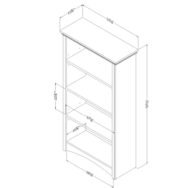 4-Shelf Bookcase  Gascony Gray Maple 11930