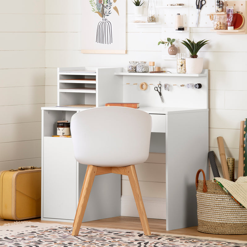 Table de bricolage avec huche Crea-Blanc solide