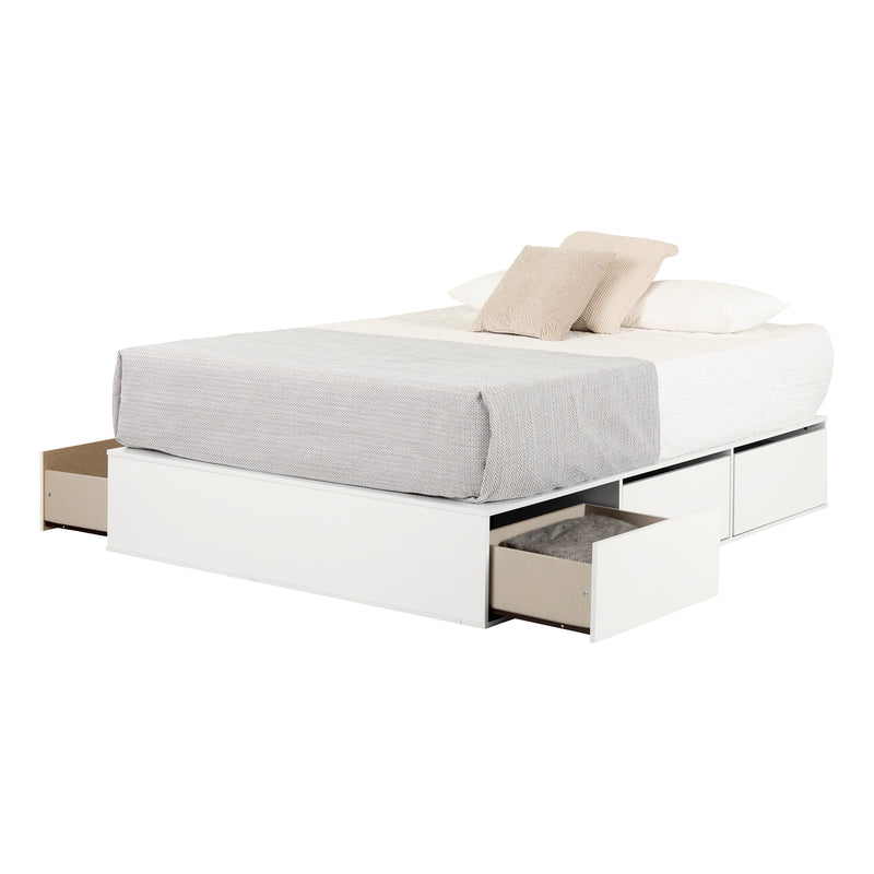 Queen Fusion 6-Drawer Platform Bed - White