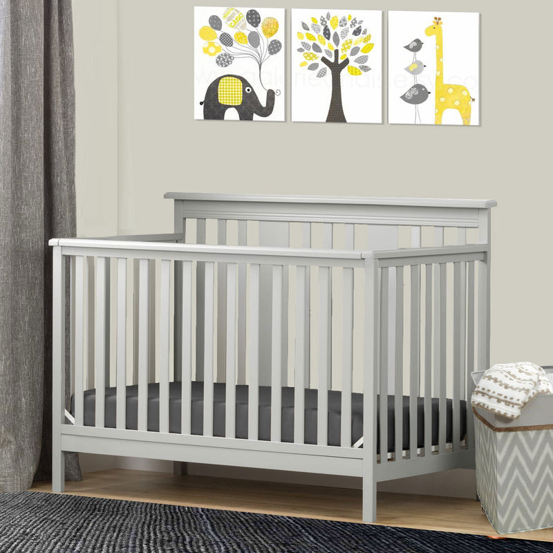 Crib with transition barrier - ADAMS - Gray