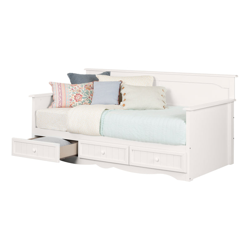 Lit de jour avec rangement simple 39" Savannah - Blanc solide