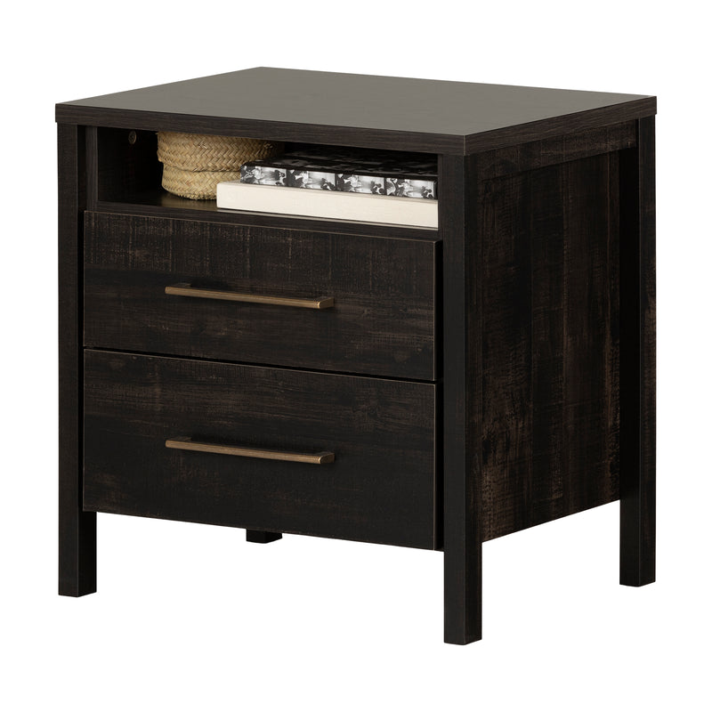 Gravity 2-Drawer Nightstand - Antique Black