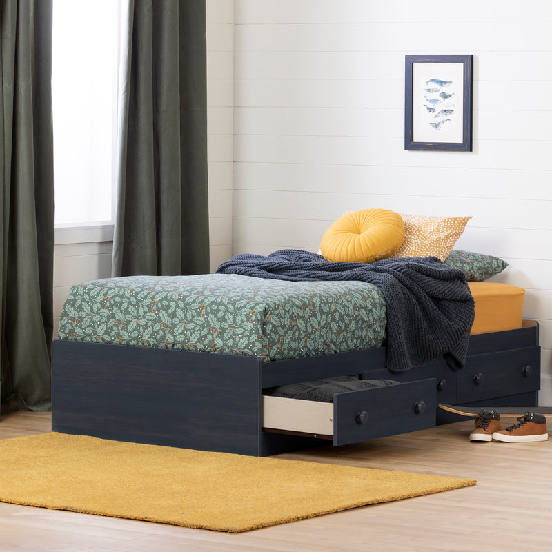 Mates Bed with 3 Drawers Simple 39'' Summer Breeze Blueberry 3294080
