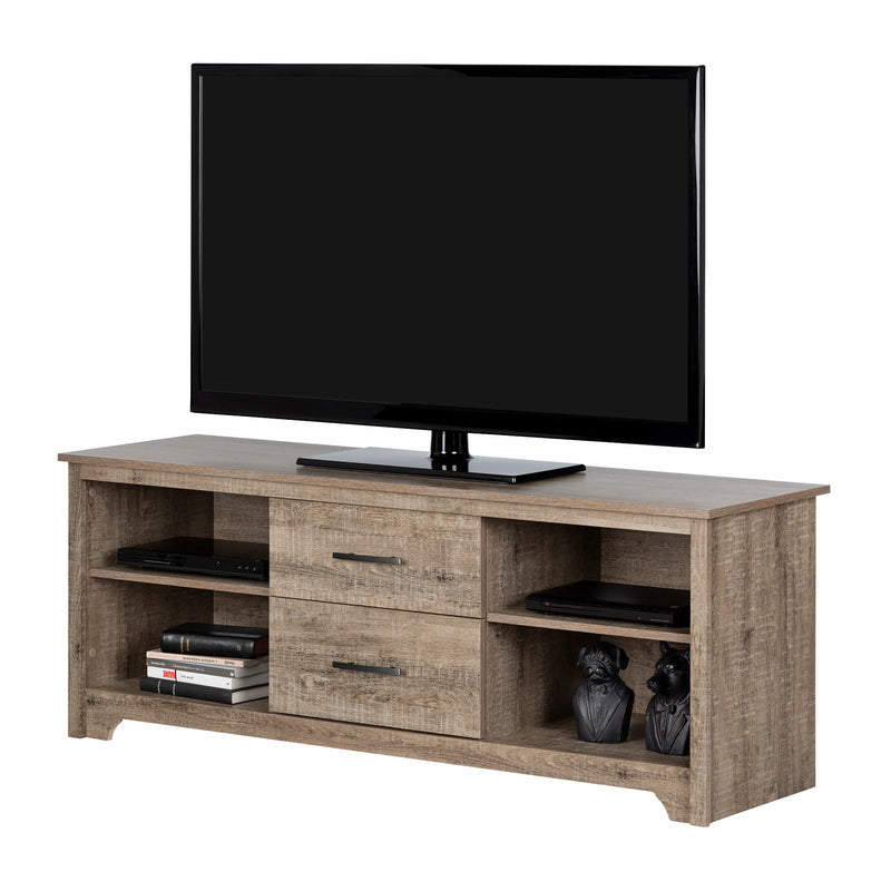 Meuble TV avec tiroirs 60" Fusion - Chêne vieilli