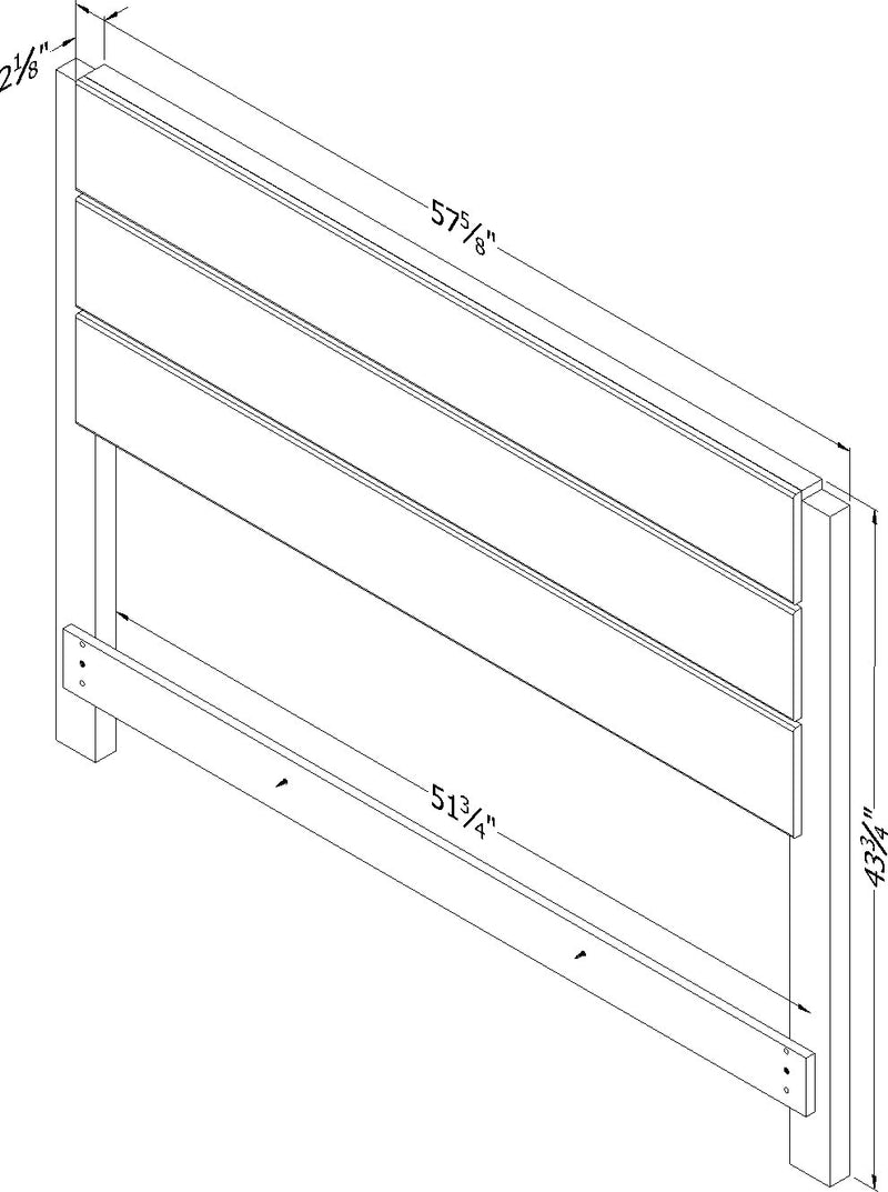 Tête de lit double 54" Munich - Blanc et Orme naturel