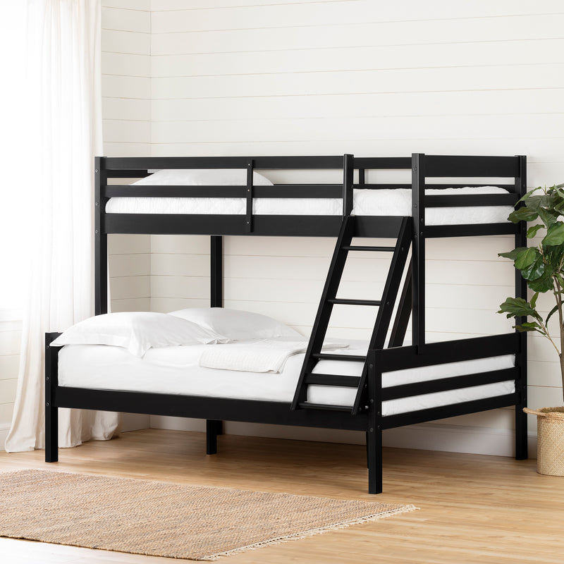 Lit superposé en bois massif Fakto 39"/54" - Noir mat