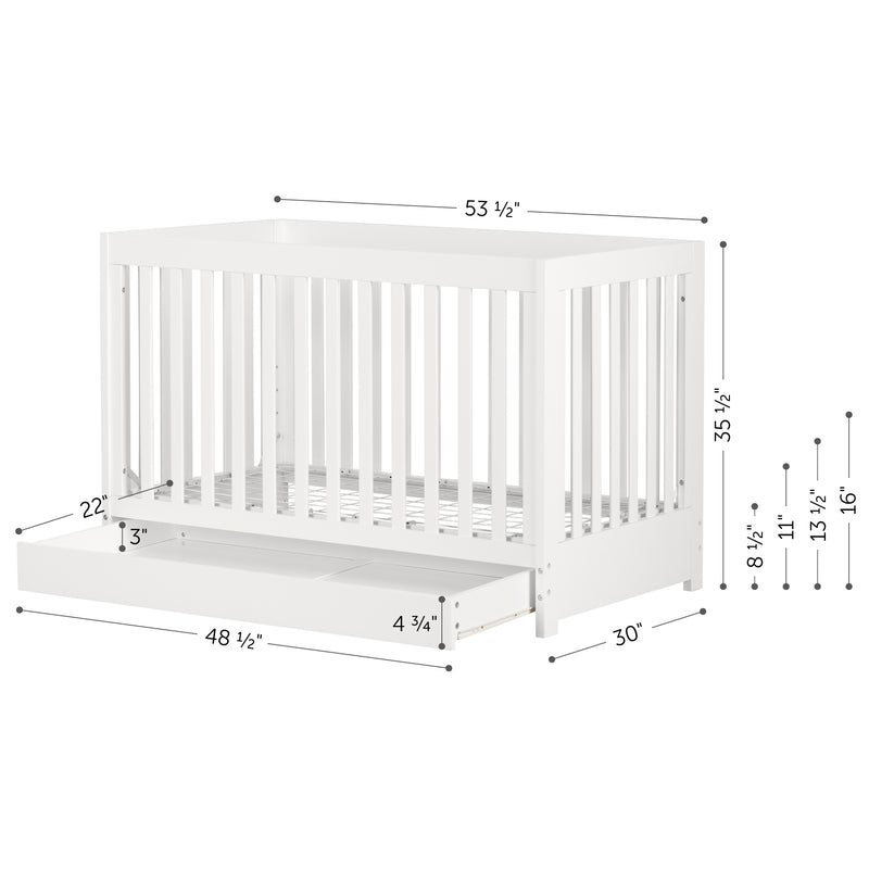 Crib with Drawer  Yodi White 12309