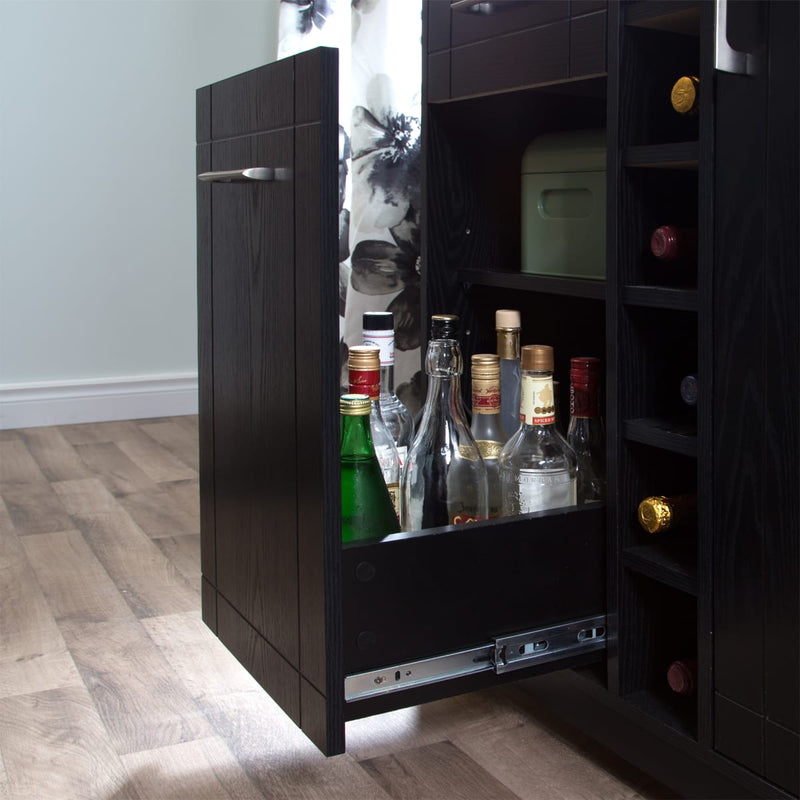 Vietti - Bar cabinet with storage - Black oak