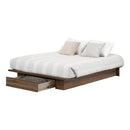 Lit plateforme avec tiroir double/queen 54"/60" Tao - Noyer naturel