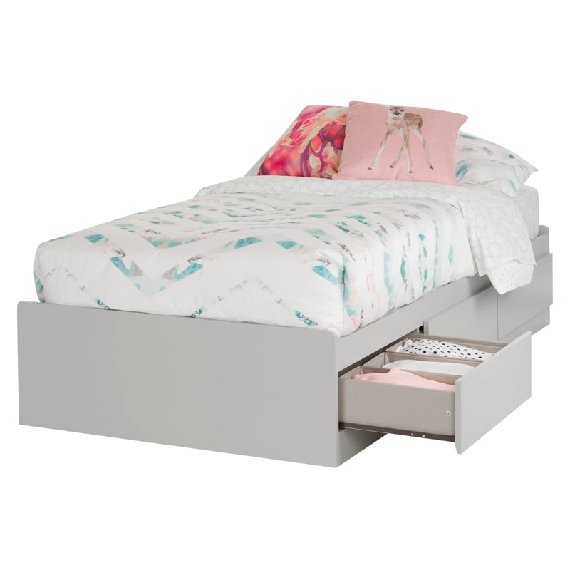 Mates Bed with 3 Drawers Simple 39'' Tiara Pure White 3650212
