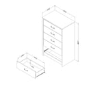 Chest of 5 drawers tassio - Nordic oak