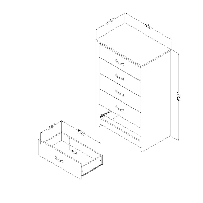 Chest of 5 drawers tassio - Nordic oak