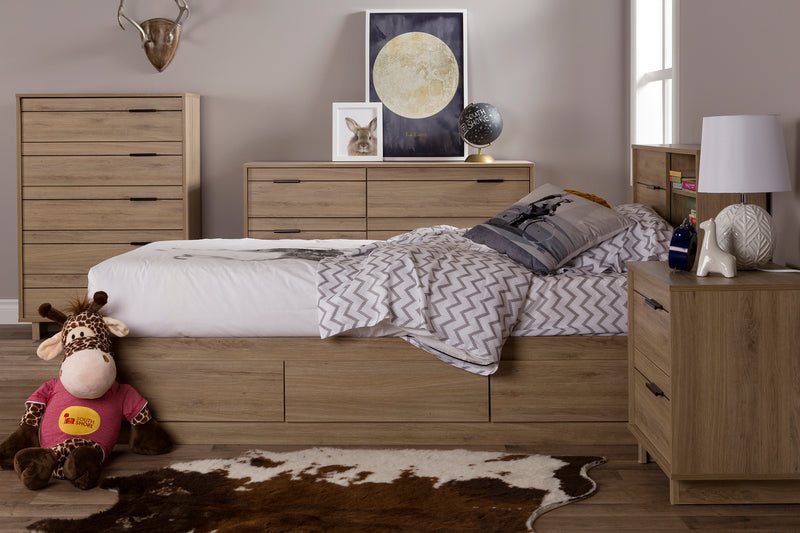 Lit matelot 3 tiroirs simple 39" Fynn - Chêne rustique