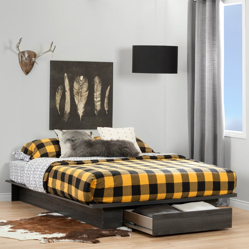 Holland platform store bed with drawer