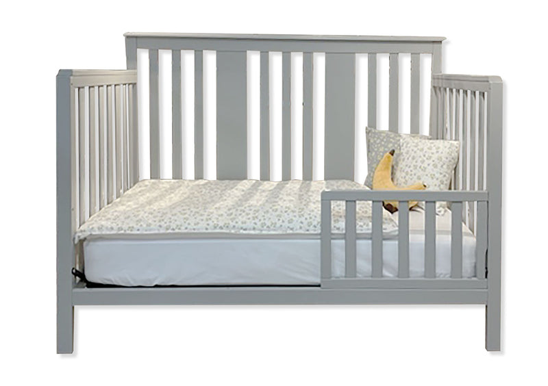 Crib with transition barrier - ADAMS - Gray