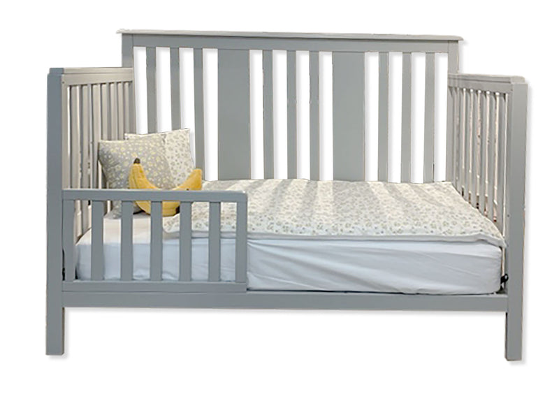 Crib with transition barrier - ADAMS - Gray