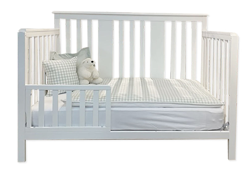 Crib with transition barrier - ADAMS - White