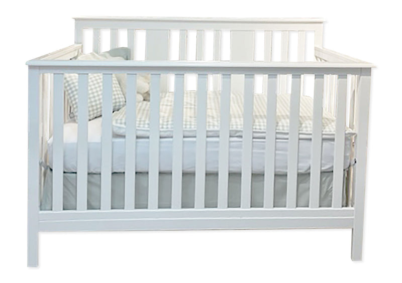 Crib with transition barrier - ADAMS - White