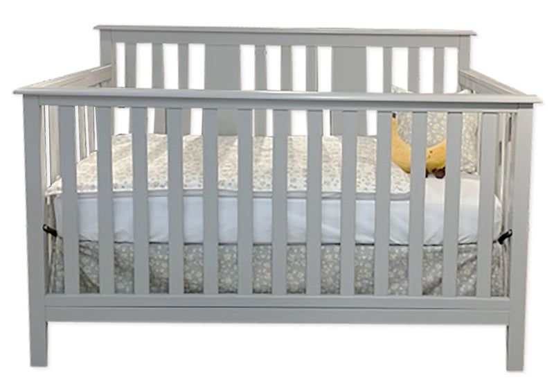 Crib with transition barrier - ADAMS - Gray