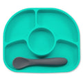 Assiette avec ventouse et cuillère Yümi - Aqua — bblüv