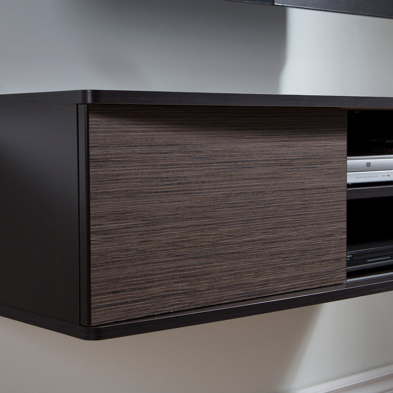 Console média murale 65" Agora - Chocolat et Zebrano