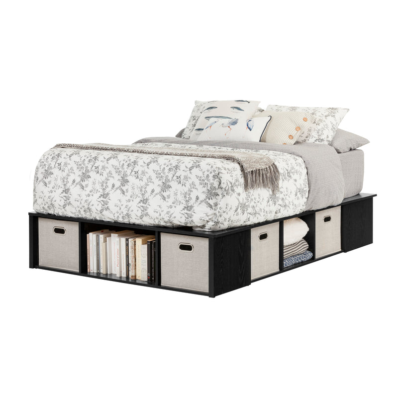 Flexible - Platform bed 54" with baskets -- Black oak