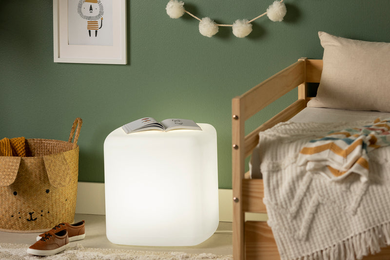 Sweedi - Bedside table with light - White