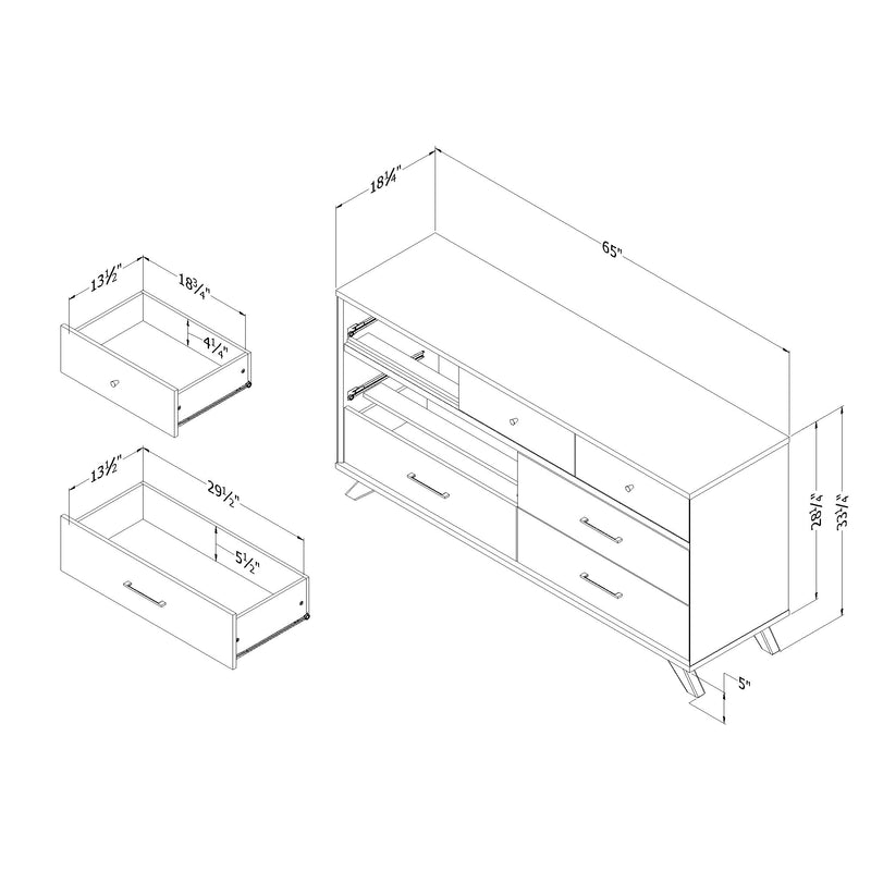 Flam - 7-Drawer Double Dresser Storage Unit