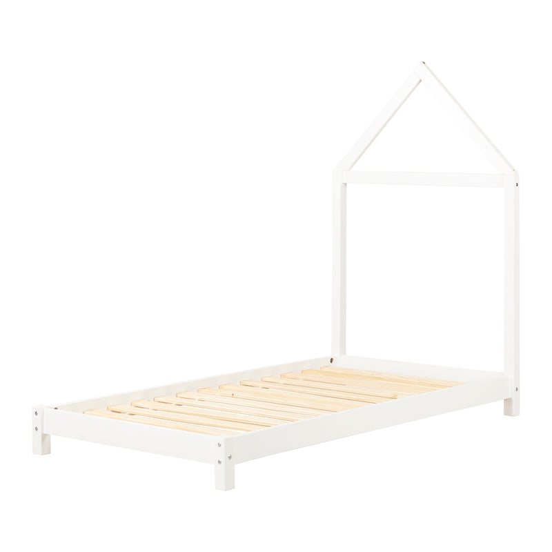 Lit avec tête de lit maison simple 39" Sweedi - Blanc solide