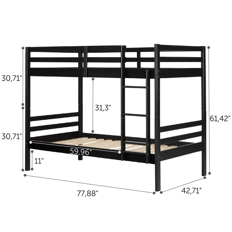 Industrial Bunk Beds 39'' Induzy Matte Black 11819