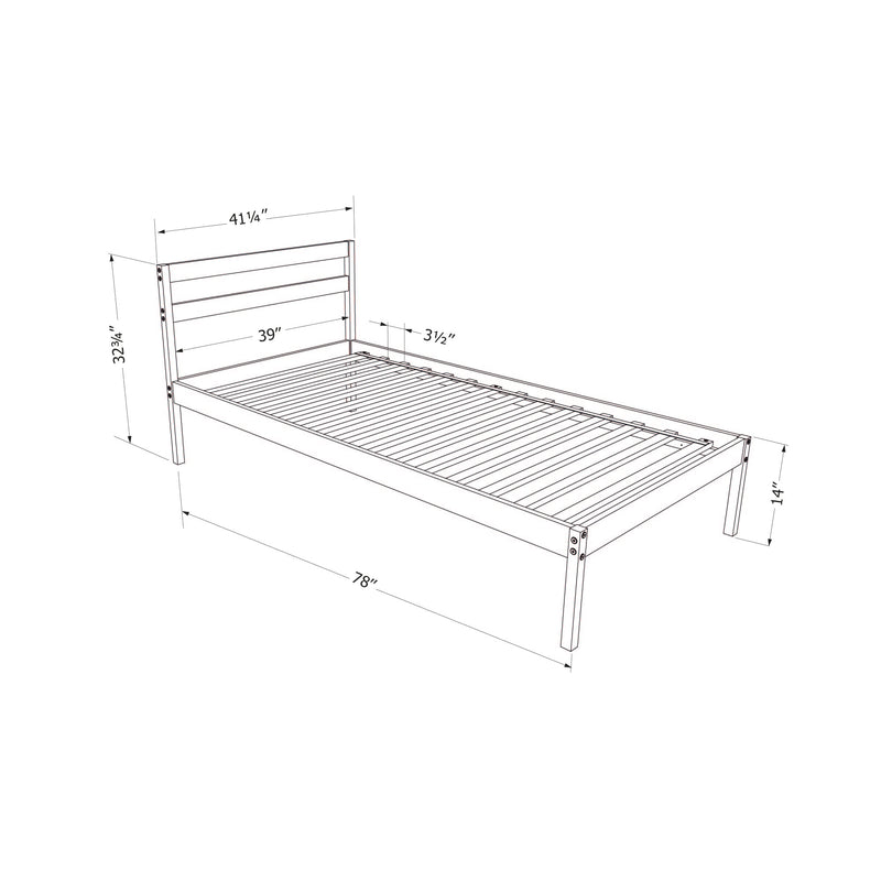 Lit en bois simple 39" Sweedi - Bois naturel
