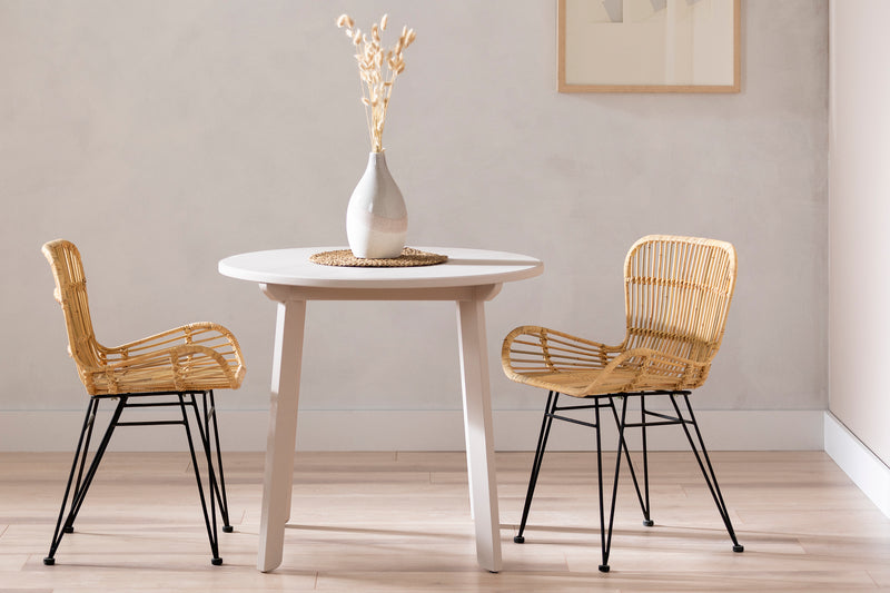 Lot de 2 chaises en rotin avec accoudoirs Balka - Rotin et noir