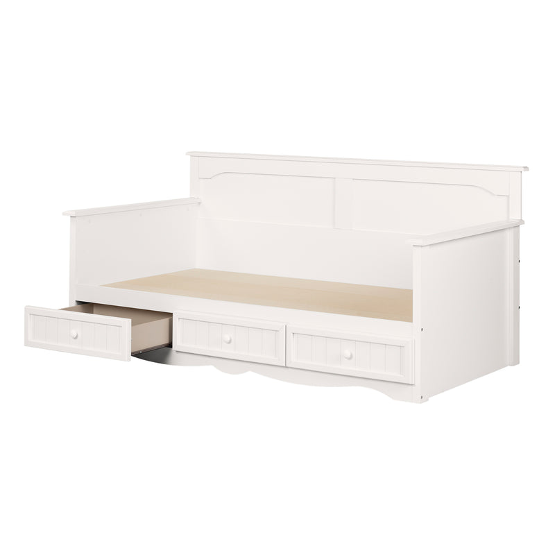 Lit de jour avec rangement simple 39" Savannah - Blanc solide