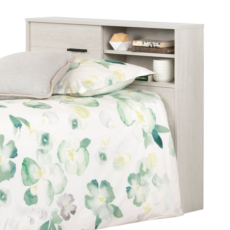 Tête de lit avec rangement simple 39" Fynn - Chêne hivernal