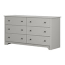 Bureau double 6 tiroirs Vito-Gris clair