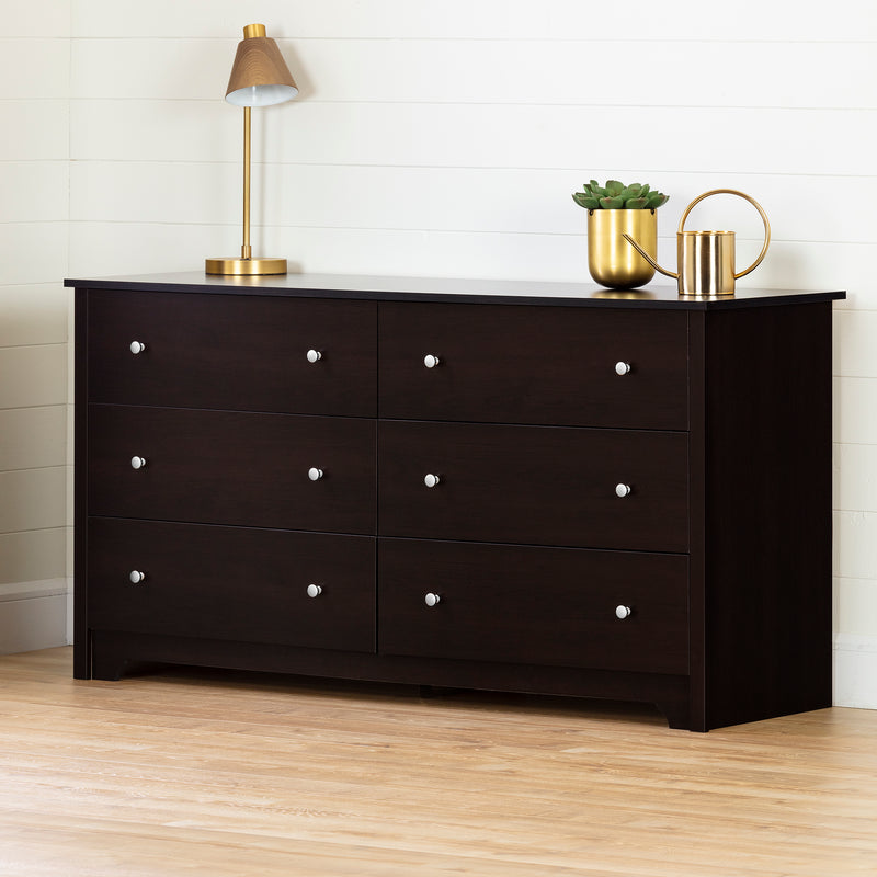 Bureau double 6 tiroirs Vito-Chocolat