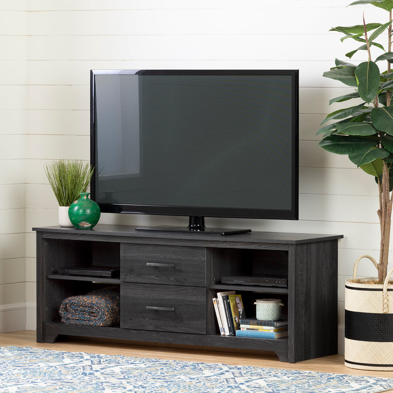 TV Stand with Drawers  Fusion Gray Oak 11839