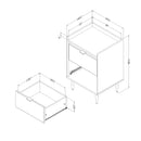 Hype - 2 Drawer Bedside Table -- Winter Oak