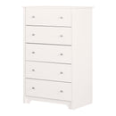 Commode 5 tiroirs Vito-Blanc solide