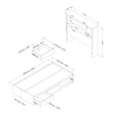 Mates Bed With Bookcase Headboard Set Simple 39'' Vito Pure White 