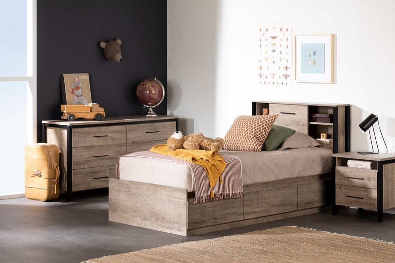 Munich mates bed 3 drawers 39 "- Aged oak