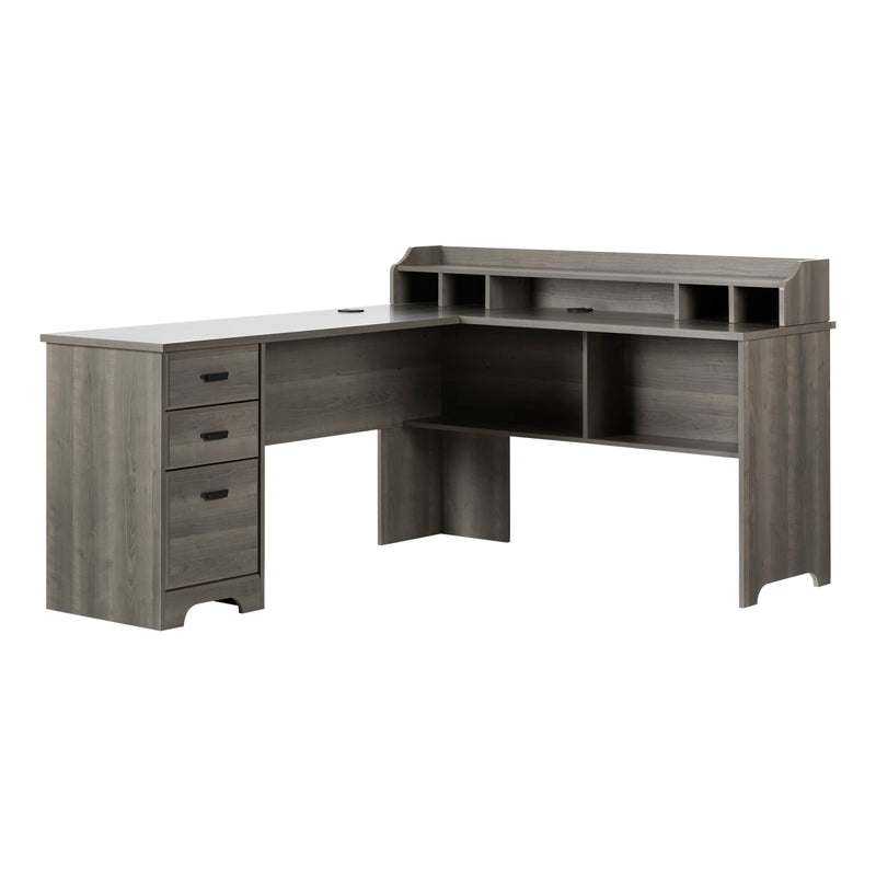 Bureau avec huche amovible Versa - Érable cendré