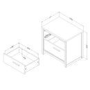 Table de chevet 2 tiroirs Tao - Noyer naturel