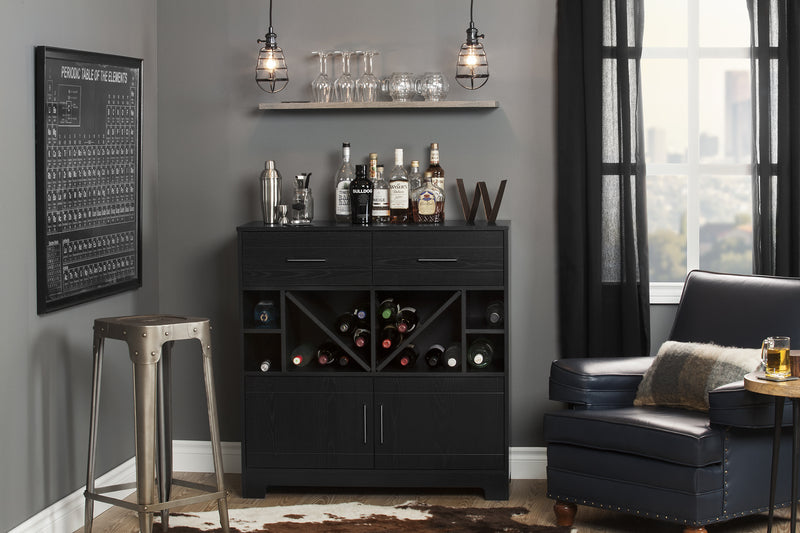 Bar Cabinet and Bottle Storage  Vietti Black Oak 10470