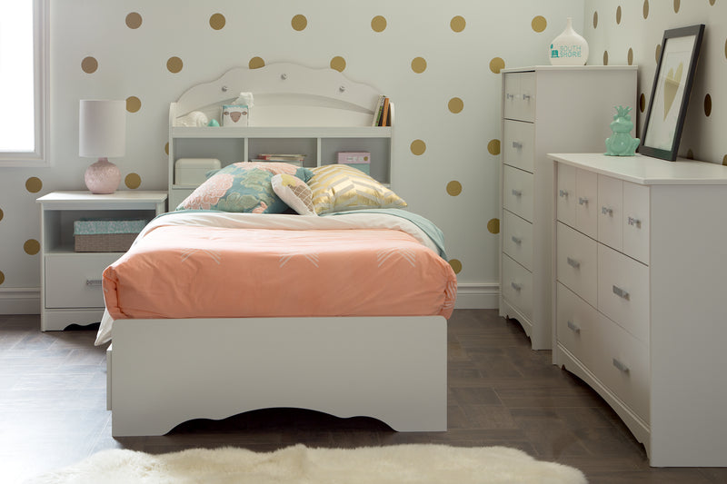 Bureau double 6 tiroirs Tiara -Blanc solide