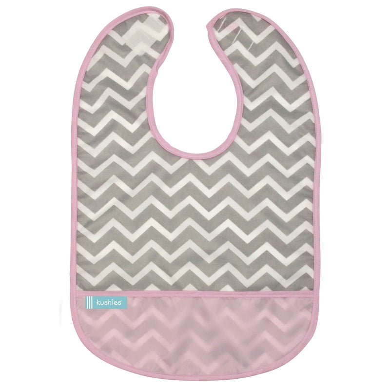 Waterproof bib - Pink herringbone