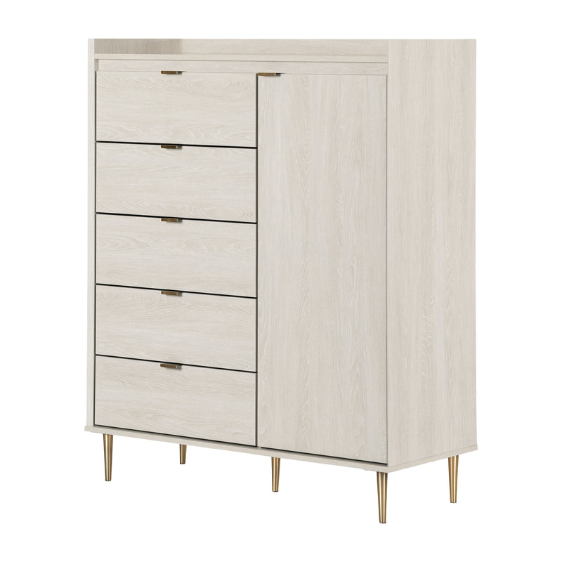 Hype - Door chest of 5 drawers - Winter oak