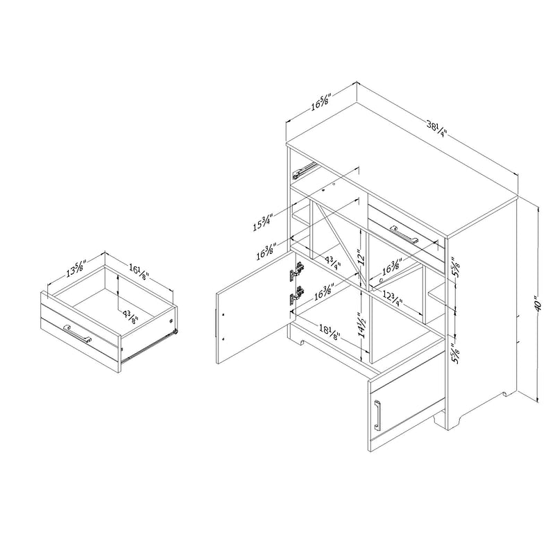 Bar Cabinet and Bottle Storage  Vietti Black Oak 10470