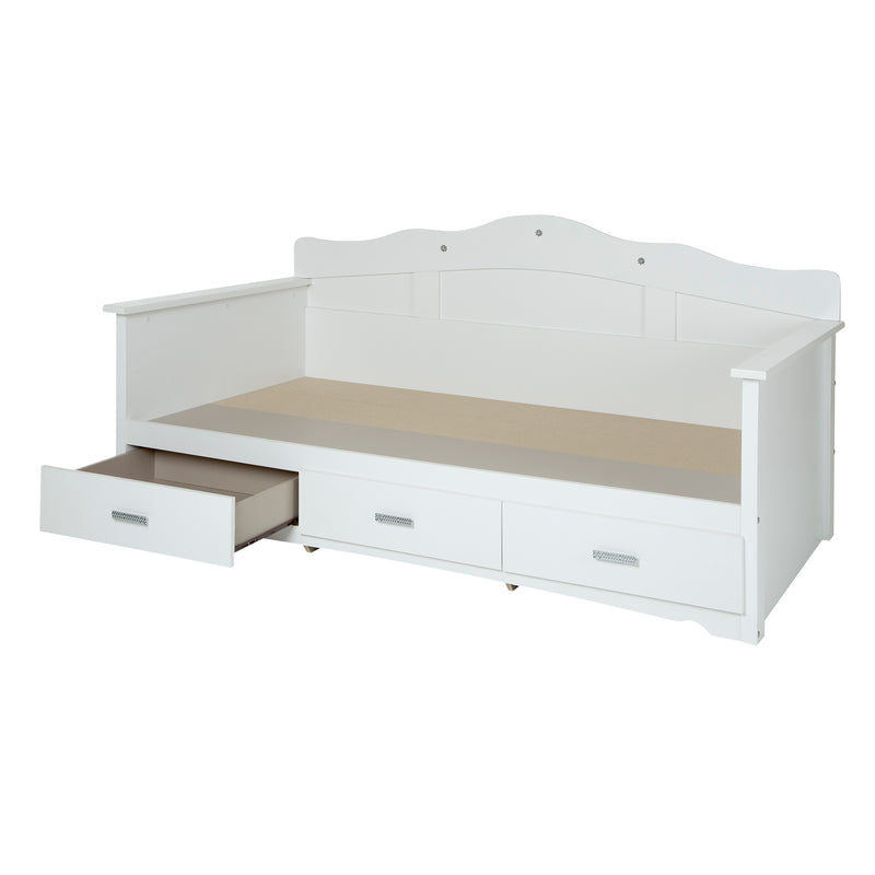 Lit divan avec rangement Tiara - Blanc solide