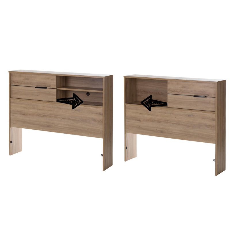 Tête de lit avec rangement simple 39" Fynn - Chêne rustique